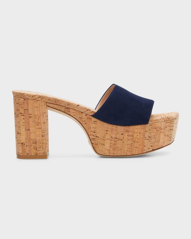 Square High Suede Platform Sandals
